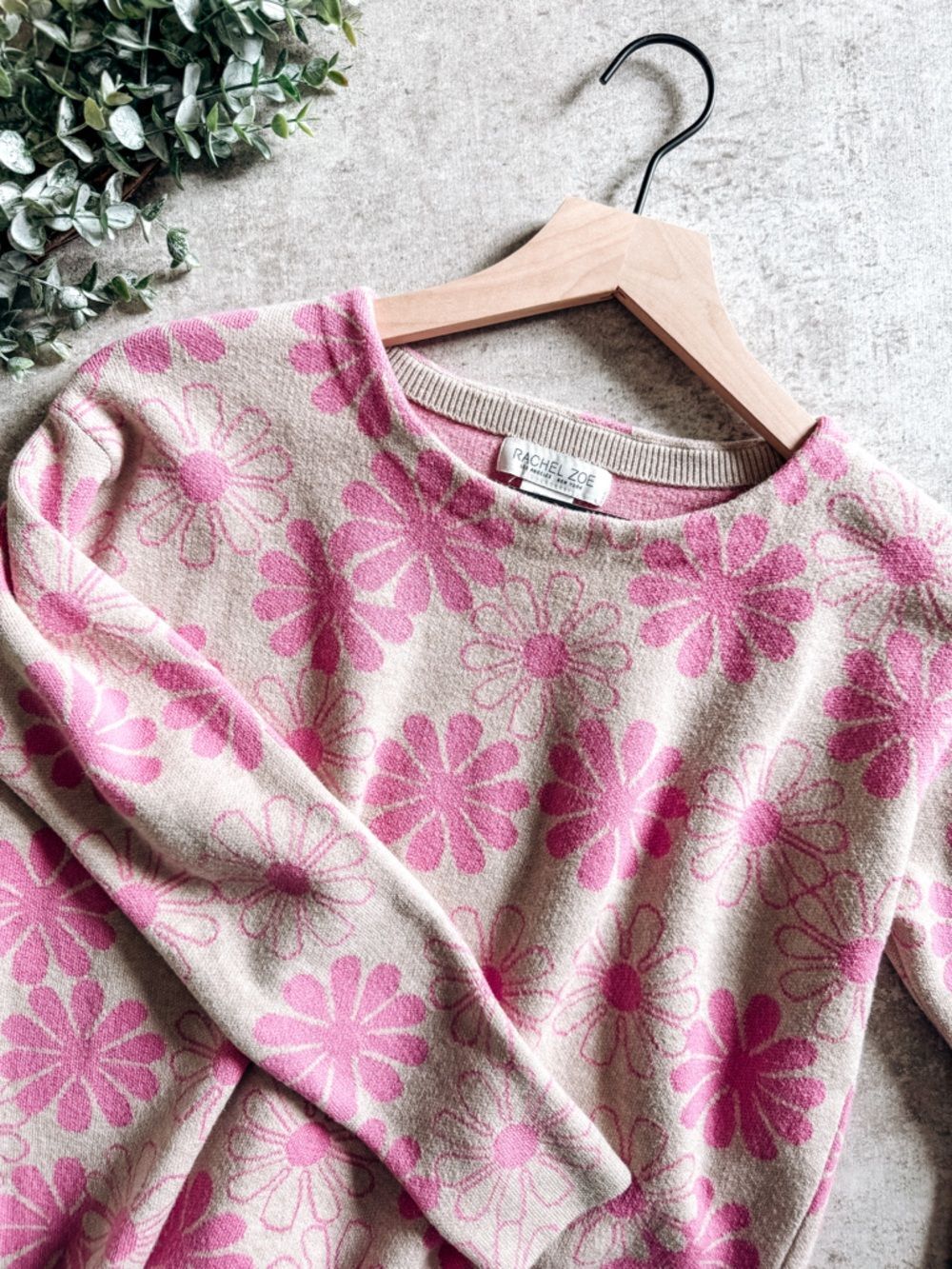Rachel Zoe Pink Floral Sweater Size XS